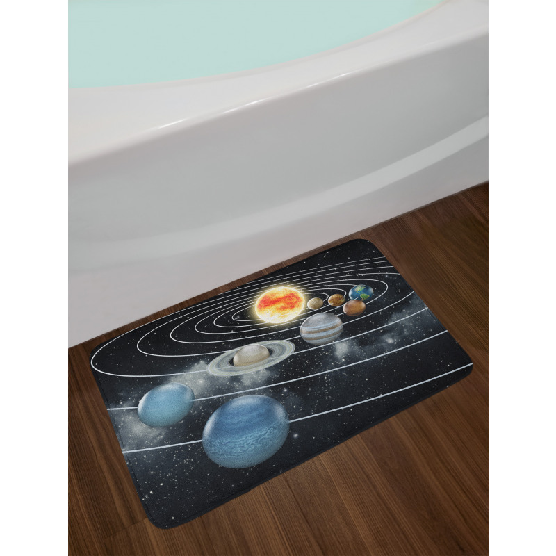 Solar System Sun Planets Bath Mat