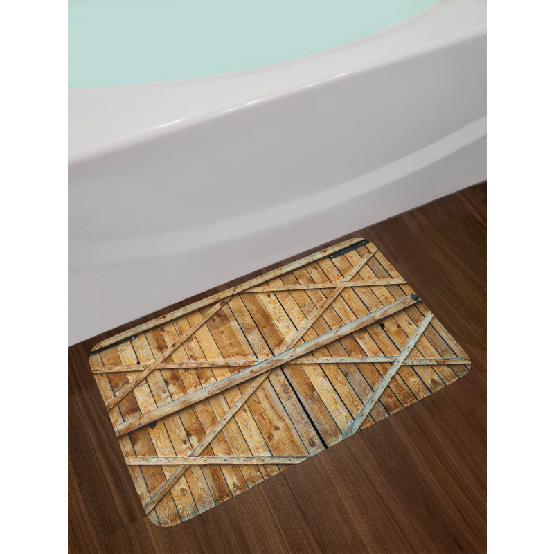 Wooden Timber Door Plank Bath Mat