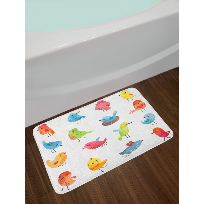 Colorful Humor Bird Bath Mat