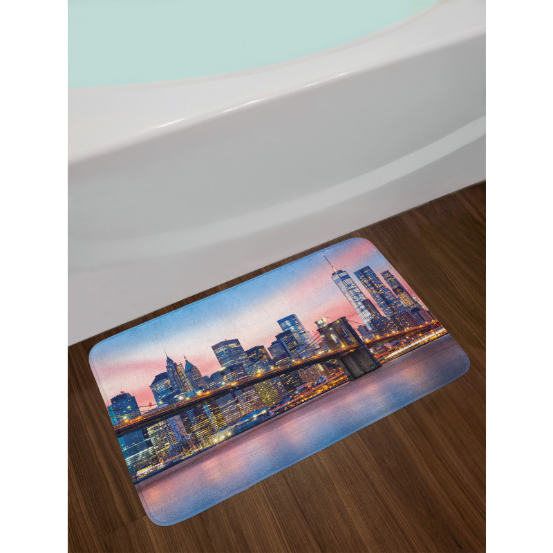 Sunrise in Brooklyn Bridge Bath Mat