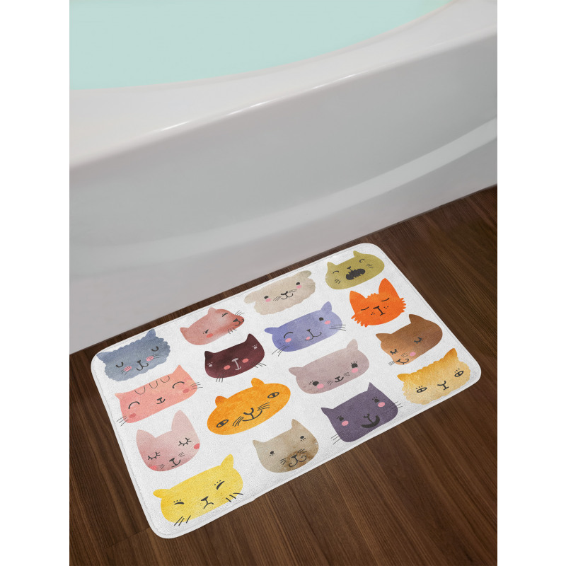 Colorful Humor Fun Cat Bath Mat