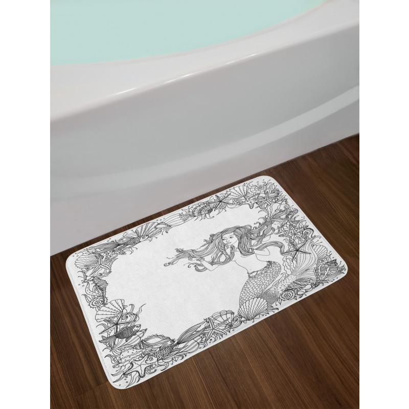 Seashells Mermaid Myth Bath Mat