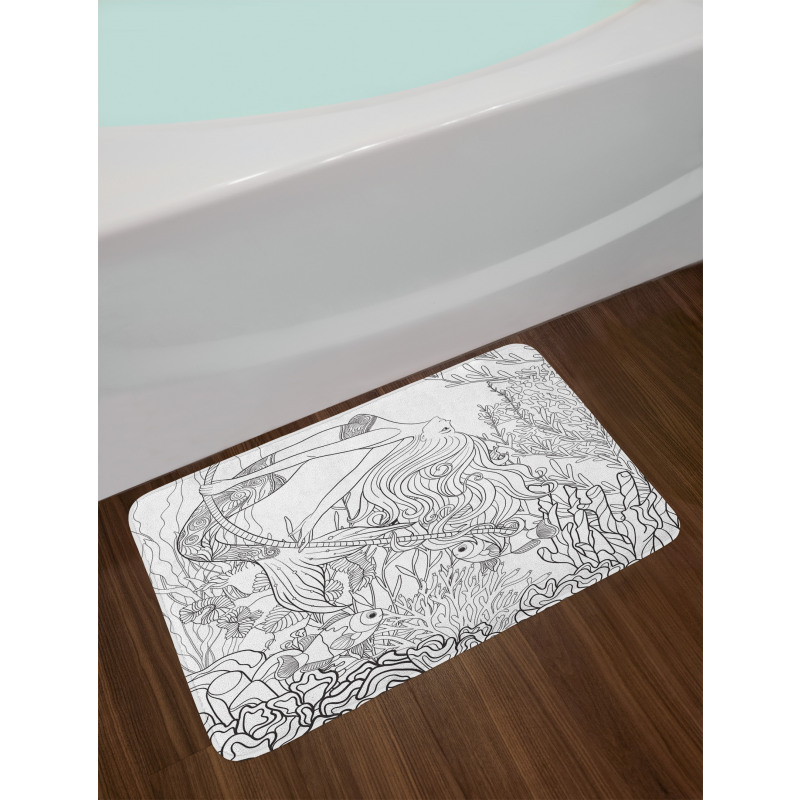 Surreal Little Mermaid Bath Mat