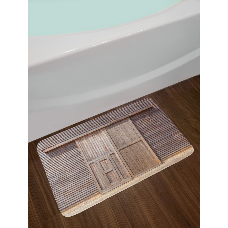 Old Wooden Timber Bath Mat