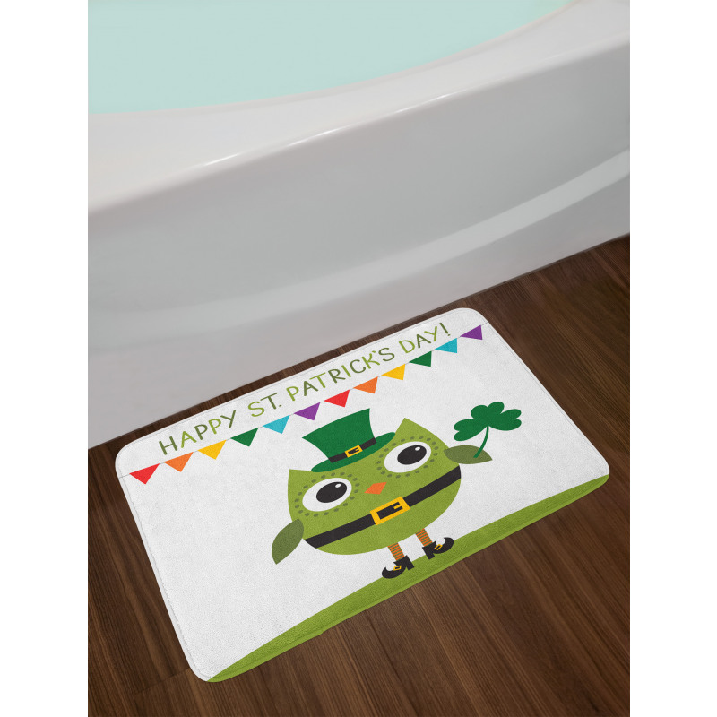 Owl Shamrock Bath Mat