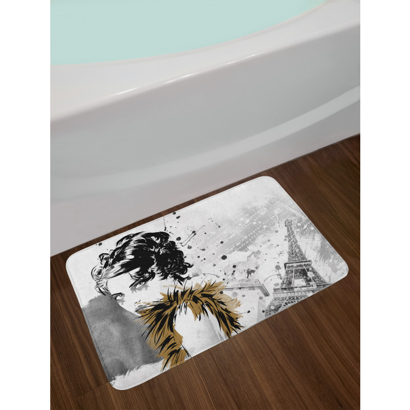 Fashion Model Paris Girl Bath Mat