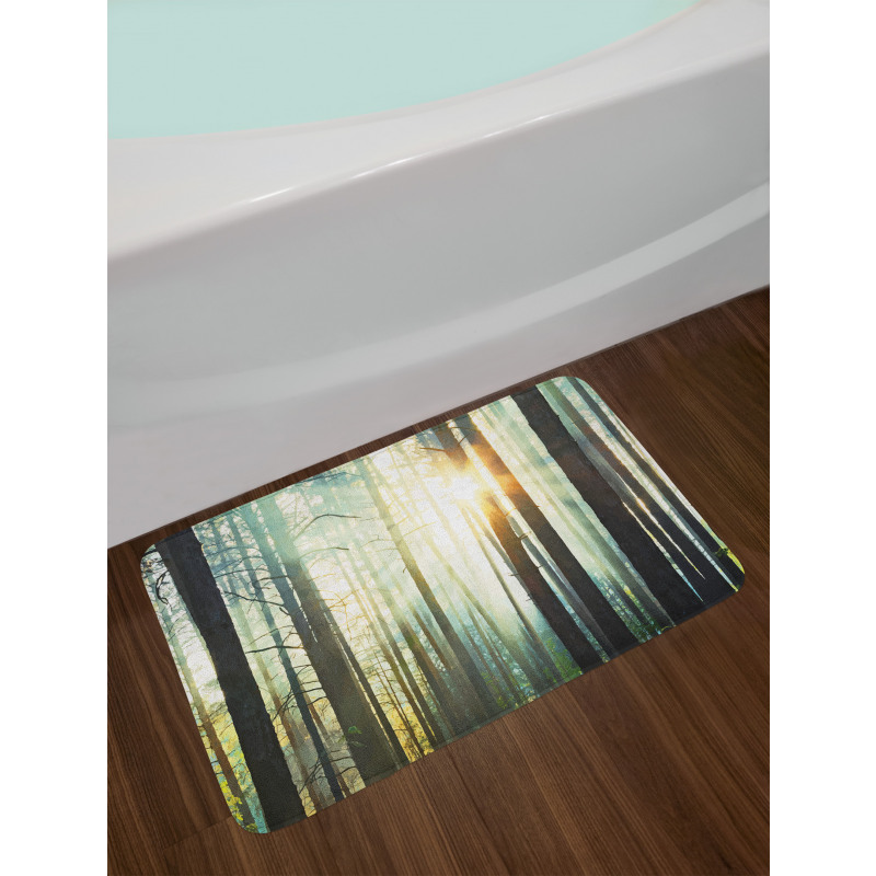 Fairy Foggy Forest Woods Bath Mat