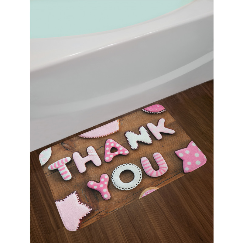 Rustic Cookie Letters Bath Mat