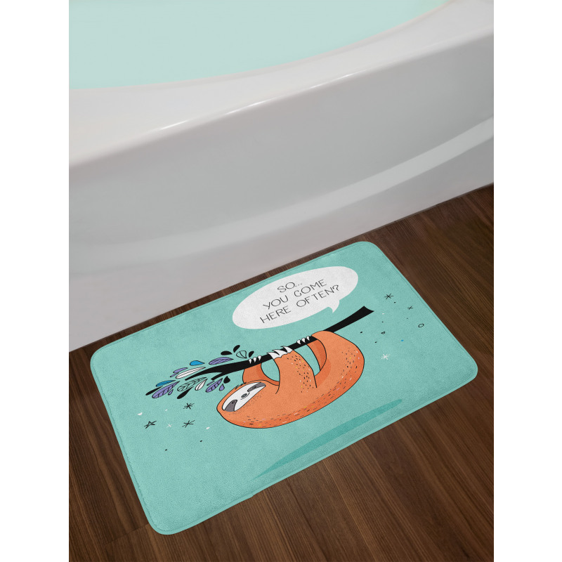 Flirty Sloth Cartoon Bath Mat