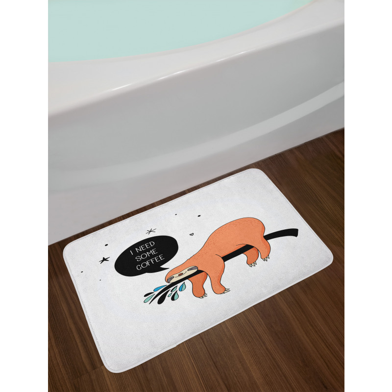 Shy Happy Cartoon Sloth Bath Mat