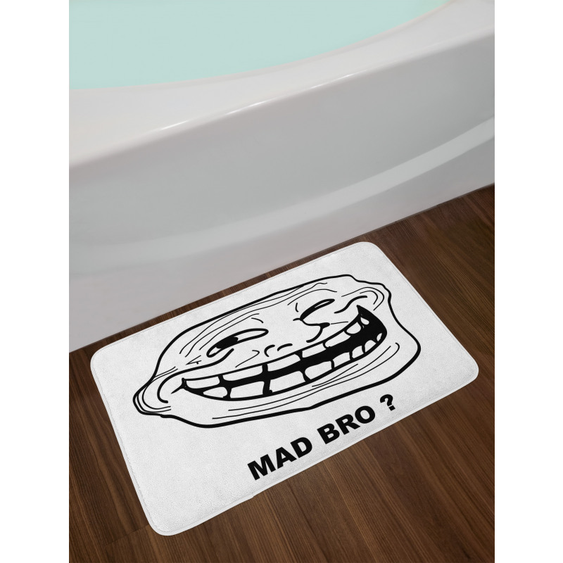 Cartoon Style Troll Guy Bath Mat