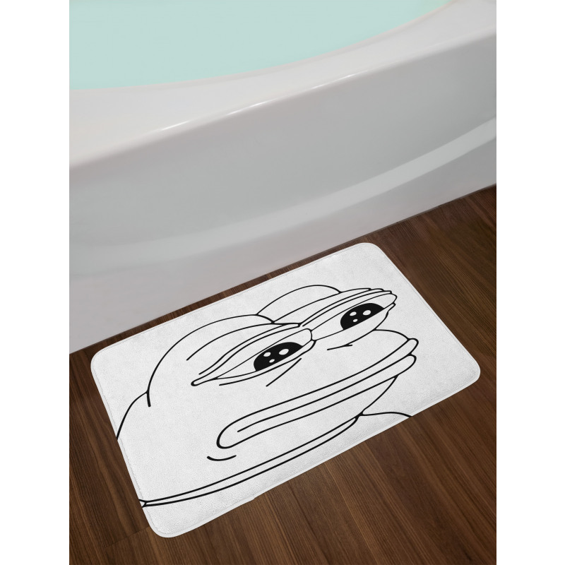 Crying Frog Meme Cartoon Bath Mat