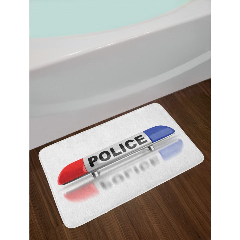 Police Car Sirens Blue Bath Mat