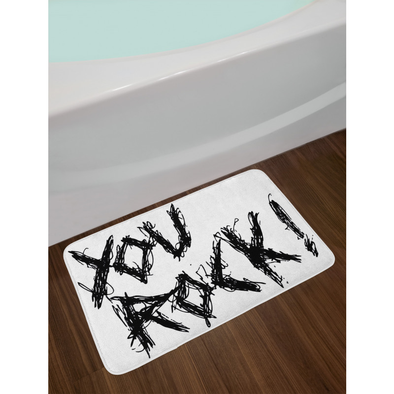 Motivational Slogan Bath Mat