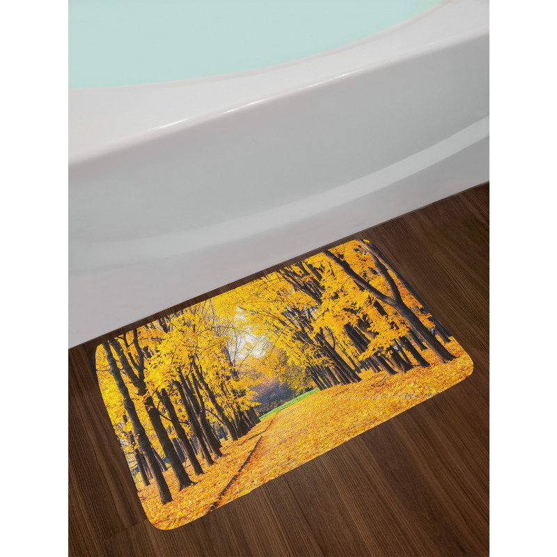 Autumn Trees Leaves Bath Mat