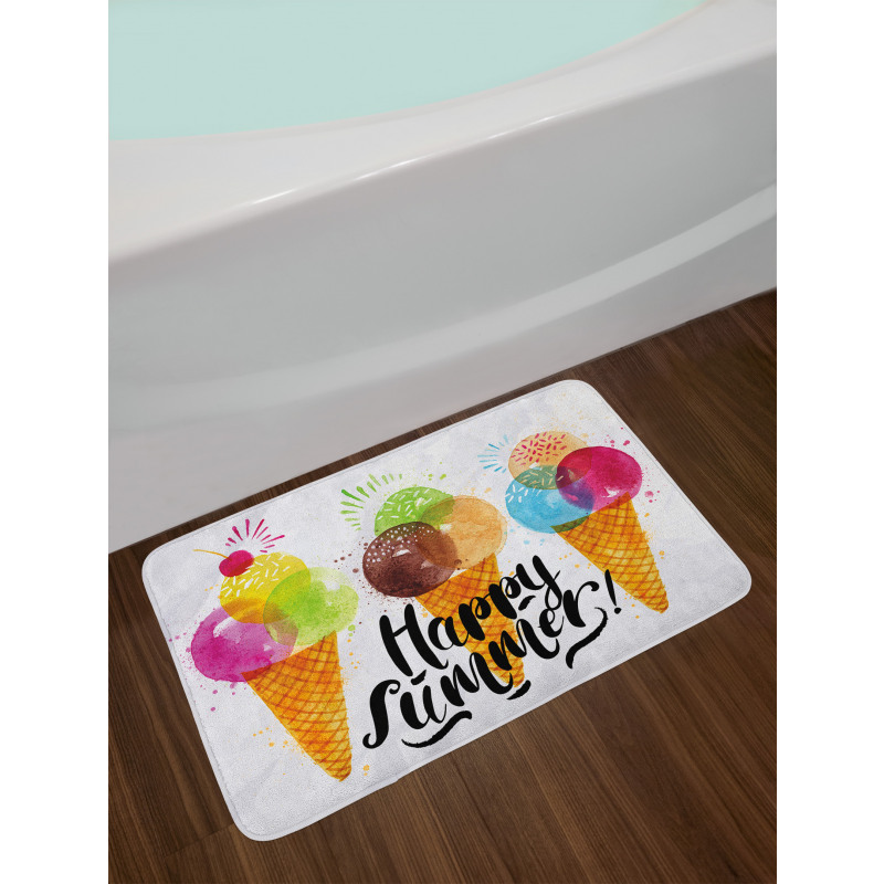 Ice Cream Cones Dessert Bath Mat