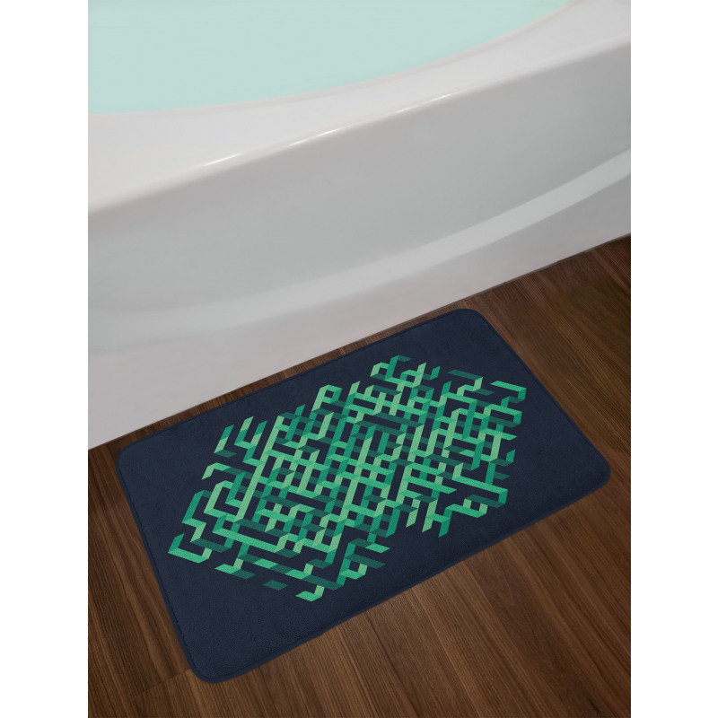 Ombre Maze Lines Bath Mat