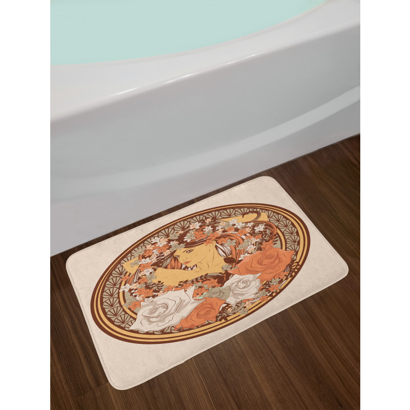 Hippie Girl Floral Bath Mat