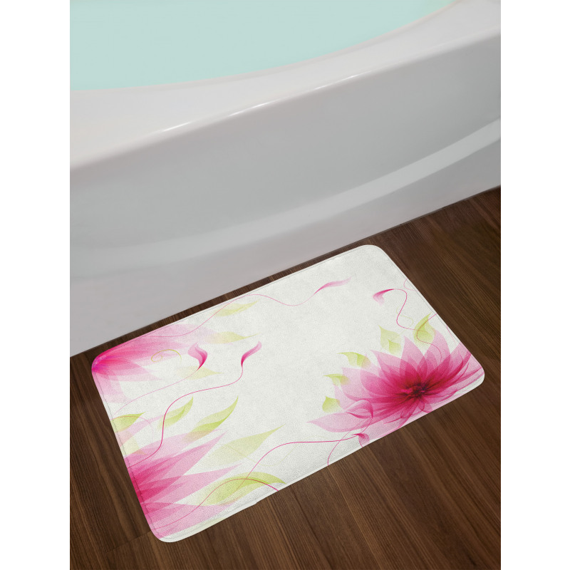 Abstract Natural Lotus Bath Mat