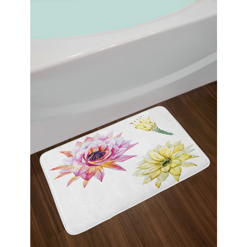 Watercolored Flowers Bath Mat