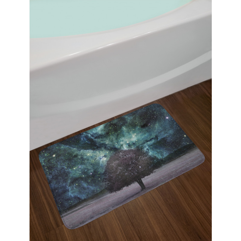 Nebula Galaxy Planet Tree Bath Mat