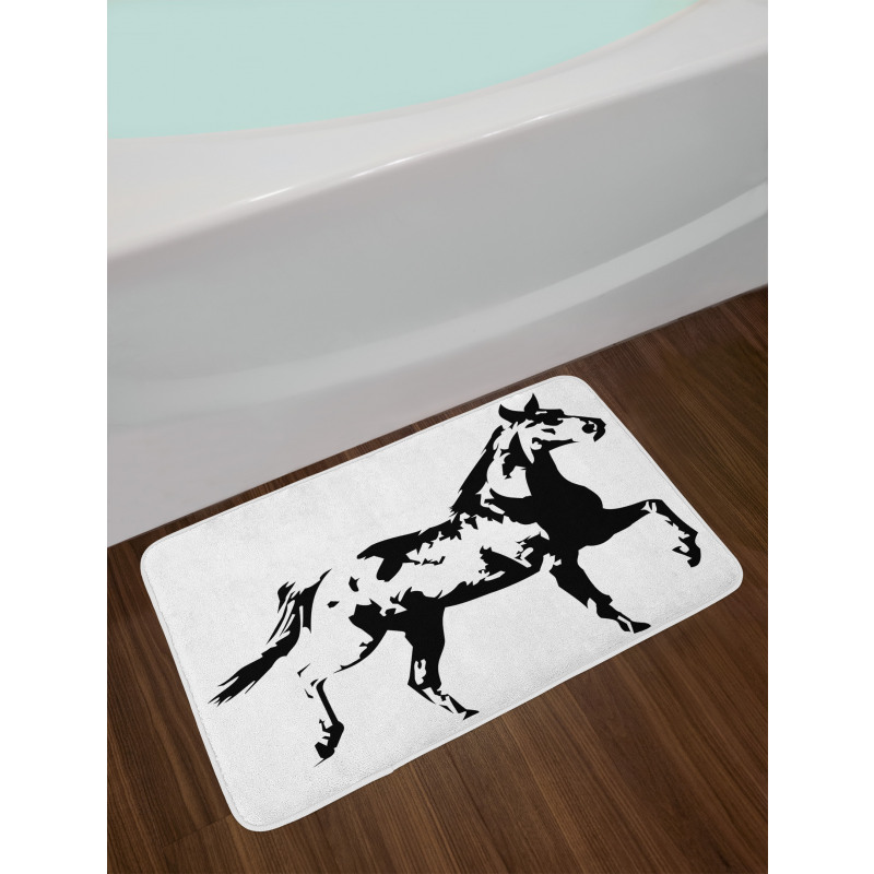 Running Horse Silhouette Bath Mat