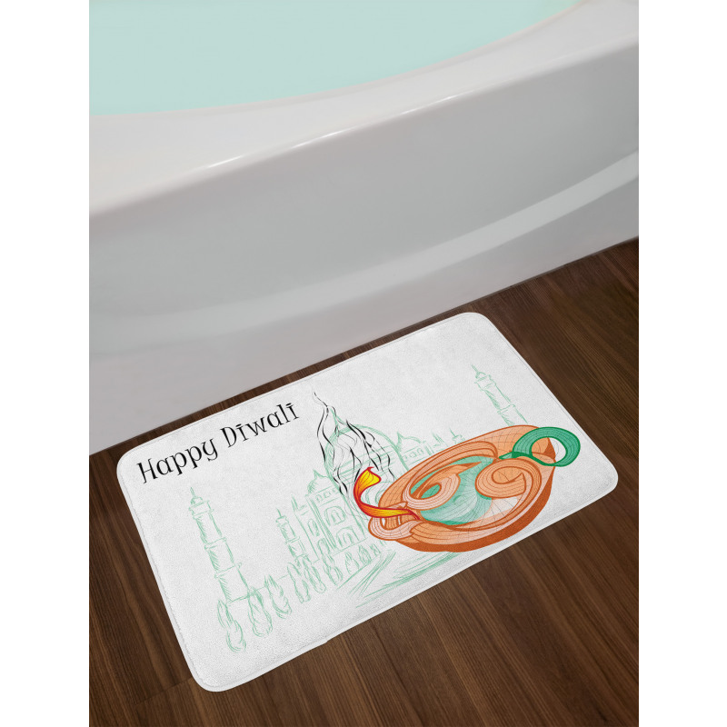 Sketchy Diwali Bath Mat