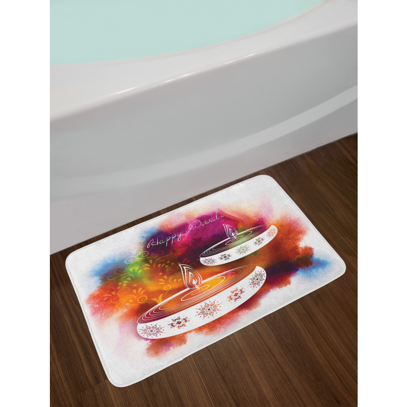 Abstract Rainbow Design Bath Mat