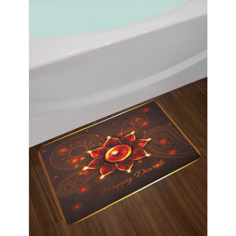 Beams and Diwali Wishes Bath Mat