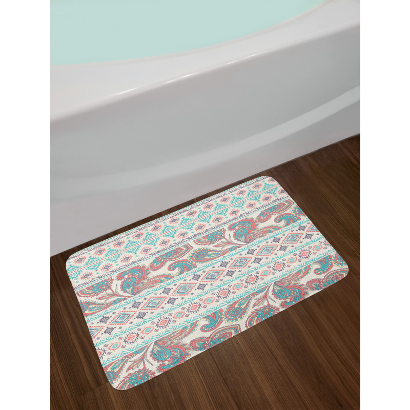 Floral Paisley and Aztec Bath Mat