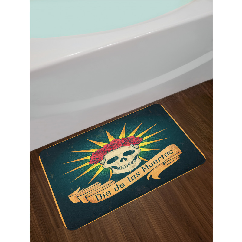 Day of Dead Grunge Bath Mat