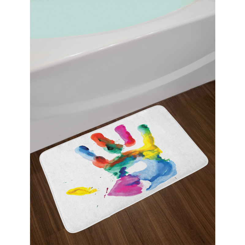 Colored Human Hand Bath Mat