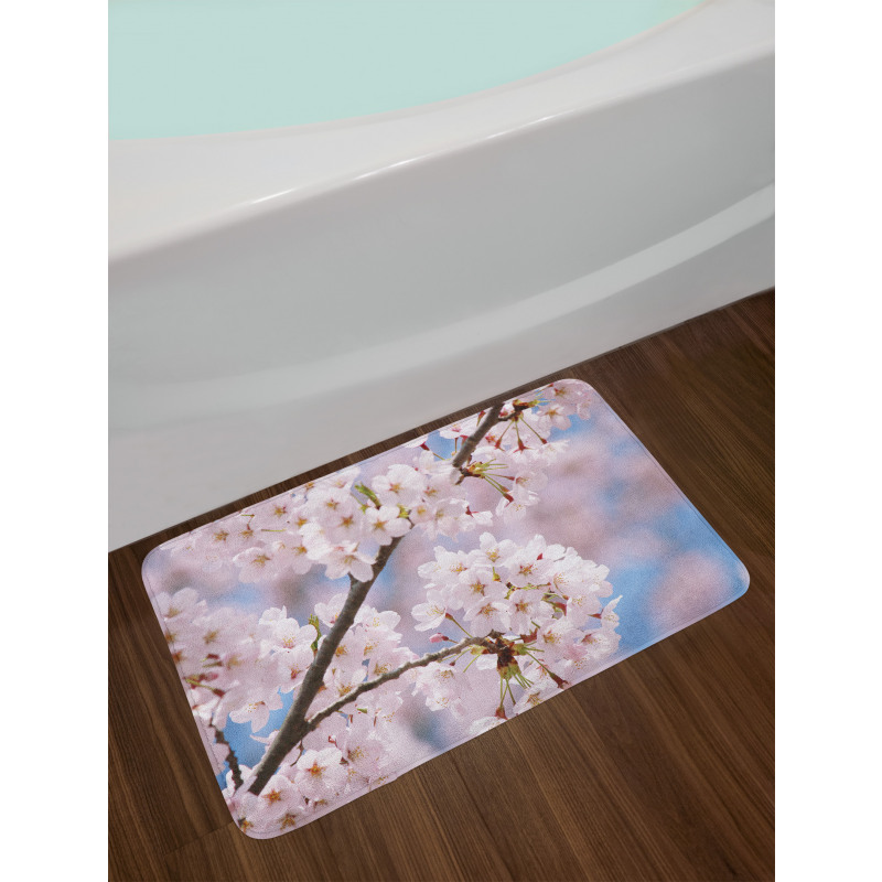 Floral Cherry Branches Bath Mat