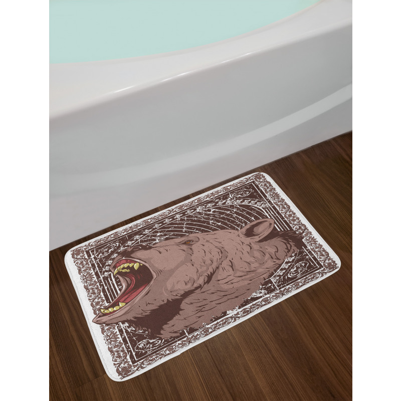 Growling Grizzly Bear Bath Mat