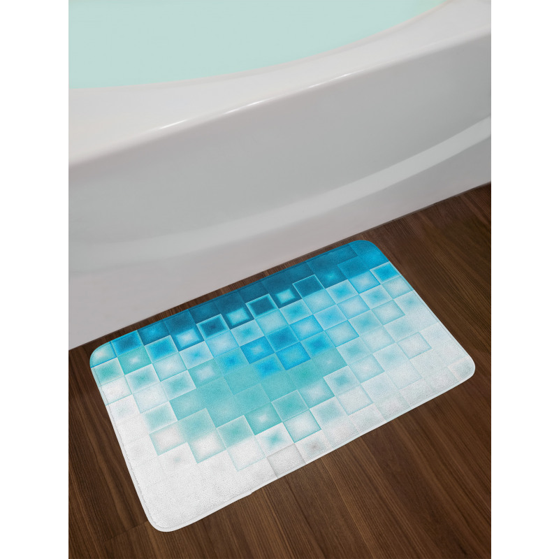 Fractal Square Shapes Bath Mat