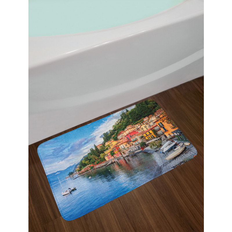 Yacht Boat Idyllic Town Bath Mat