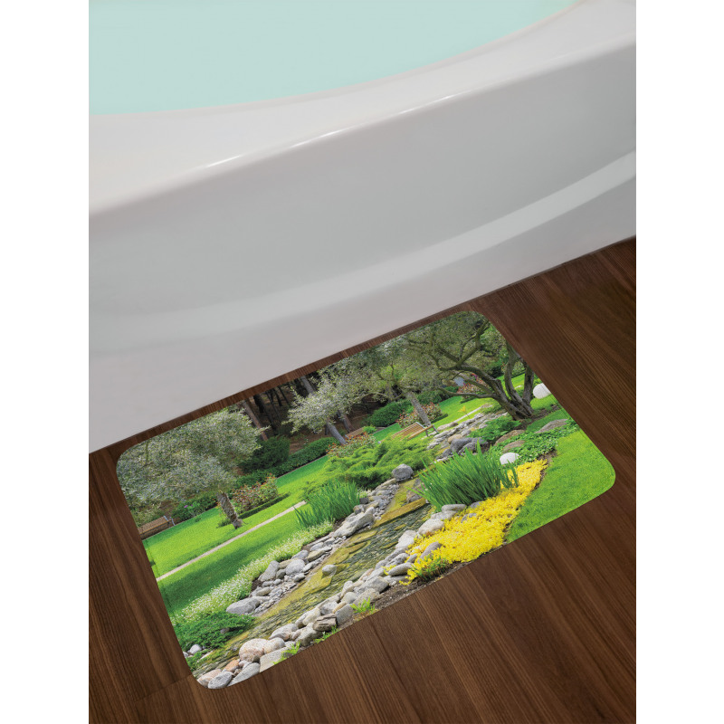 Japanese Park Landscape Bath Mat