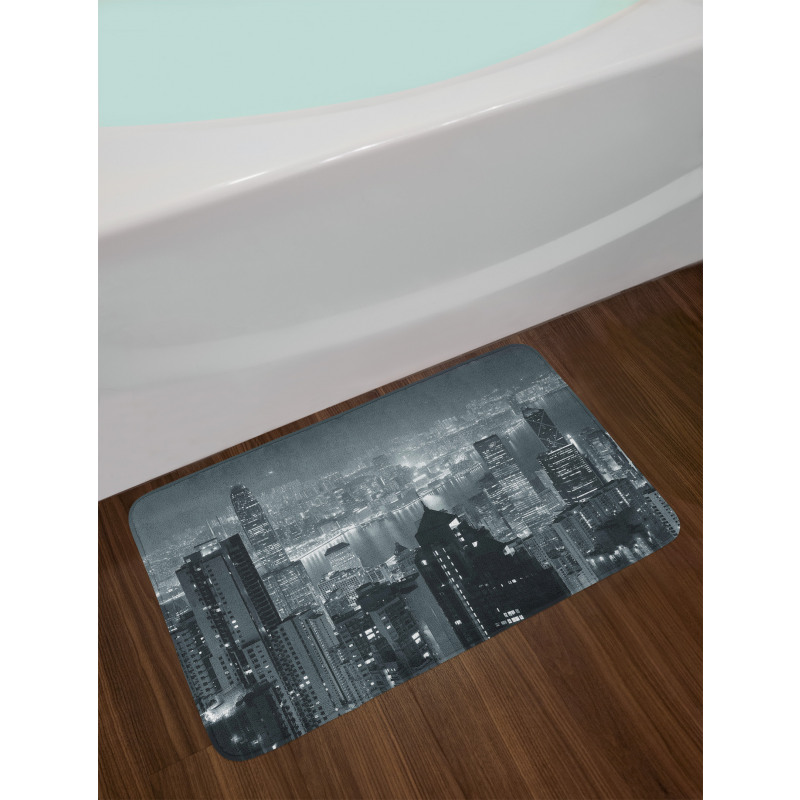 Aerial Night Landscape Bath Mat