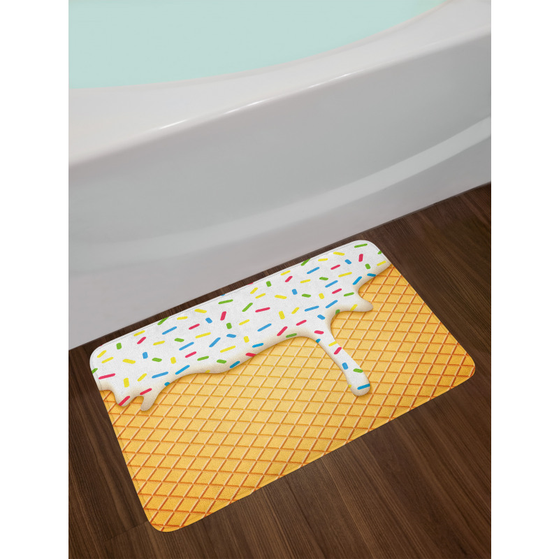 Melting Ice Cream Cones Bath Mat