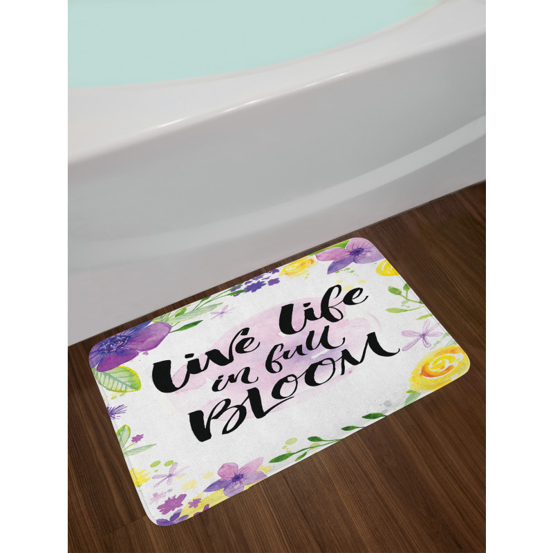 Floral Violets Bloom Bath Mat