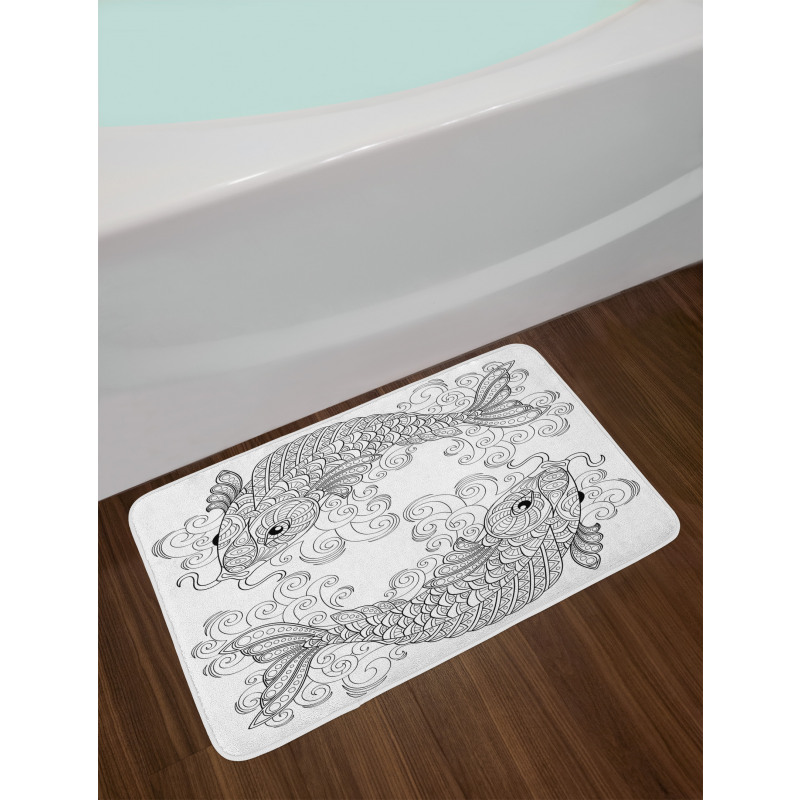 Koi Fish Pattern Bath Mat