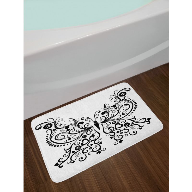 Swirled Wing with Flower Bath Mat