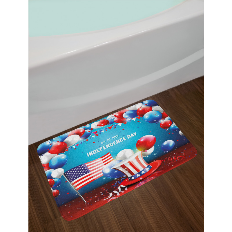 Uncle Sam Hat Flag Bath Mat