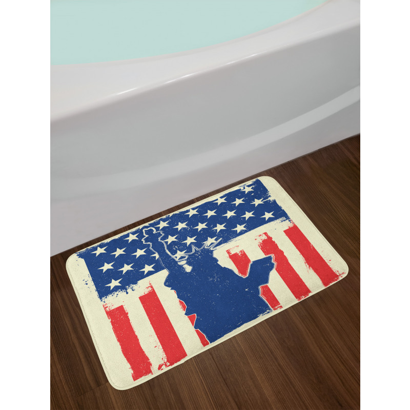 Grunge Flag Design Bath Mat