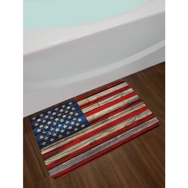 Wood Planks Flag Bath Mat