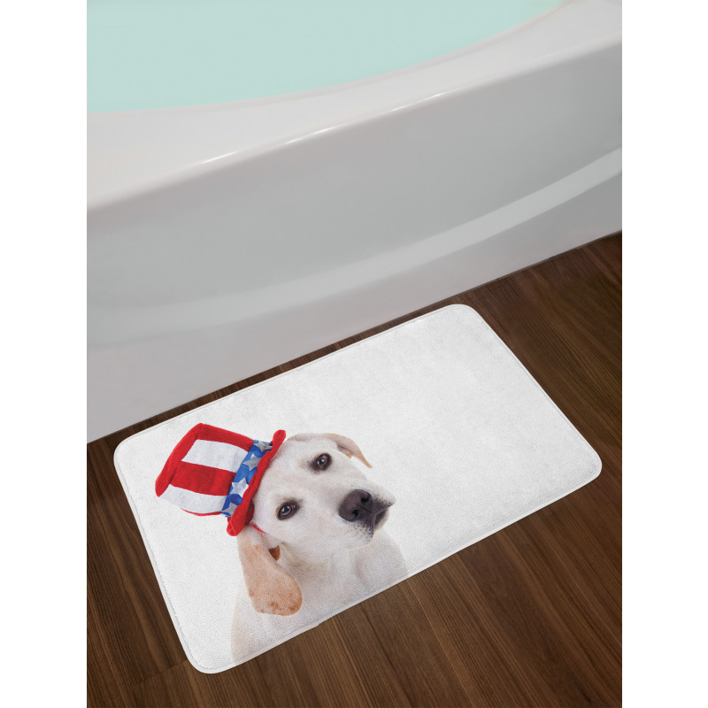 Dog with Hat Bath Mat