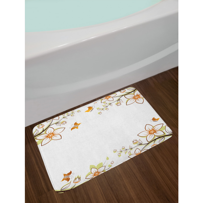 Leaves Branches Buds Bath Mat