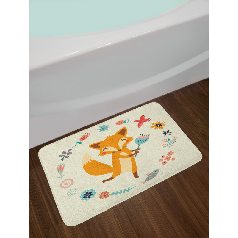Animal with Floral Bath Mat