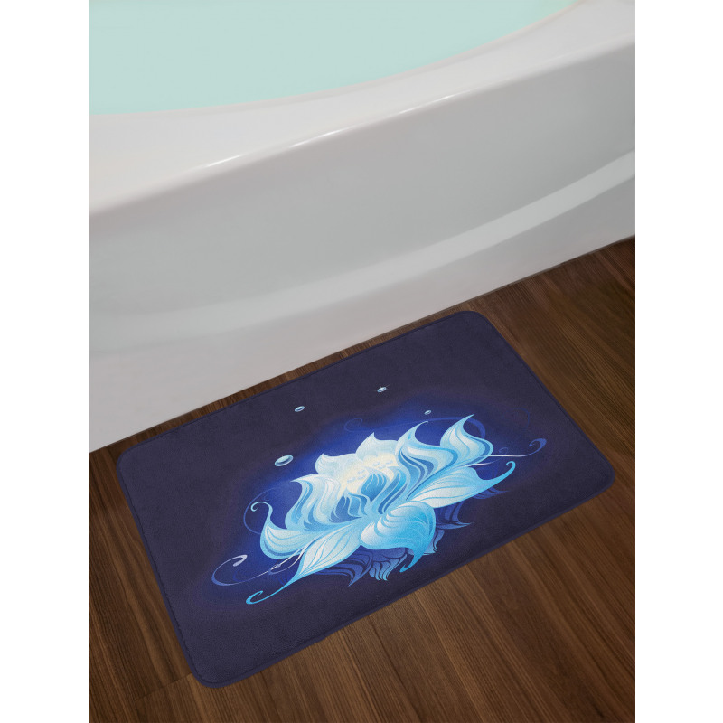 Lotus with Dew Drops Bath Mat