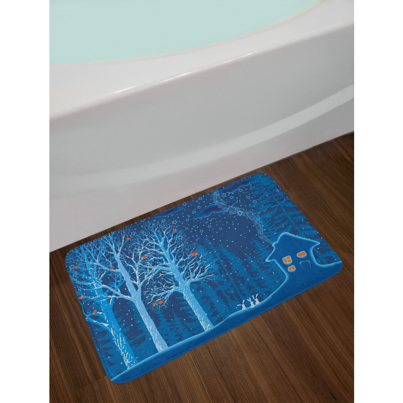 Winter Scenery with Show Bath Mat